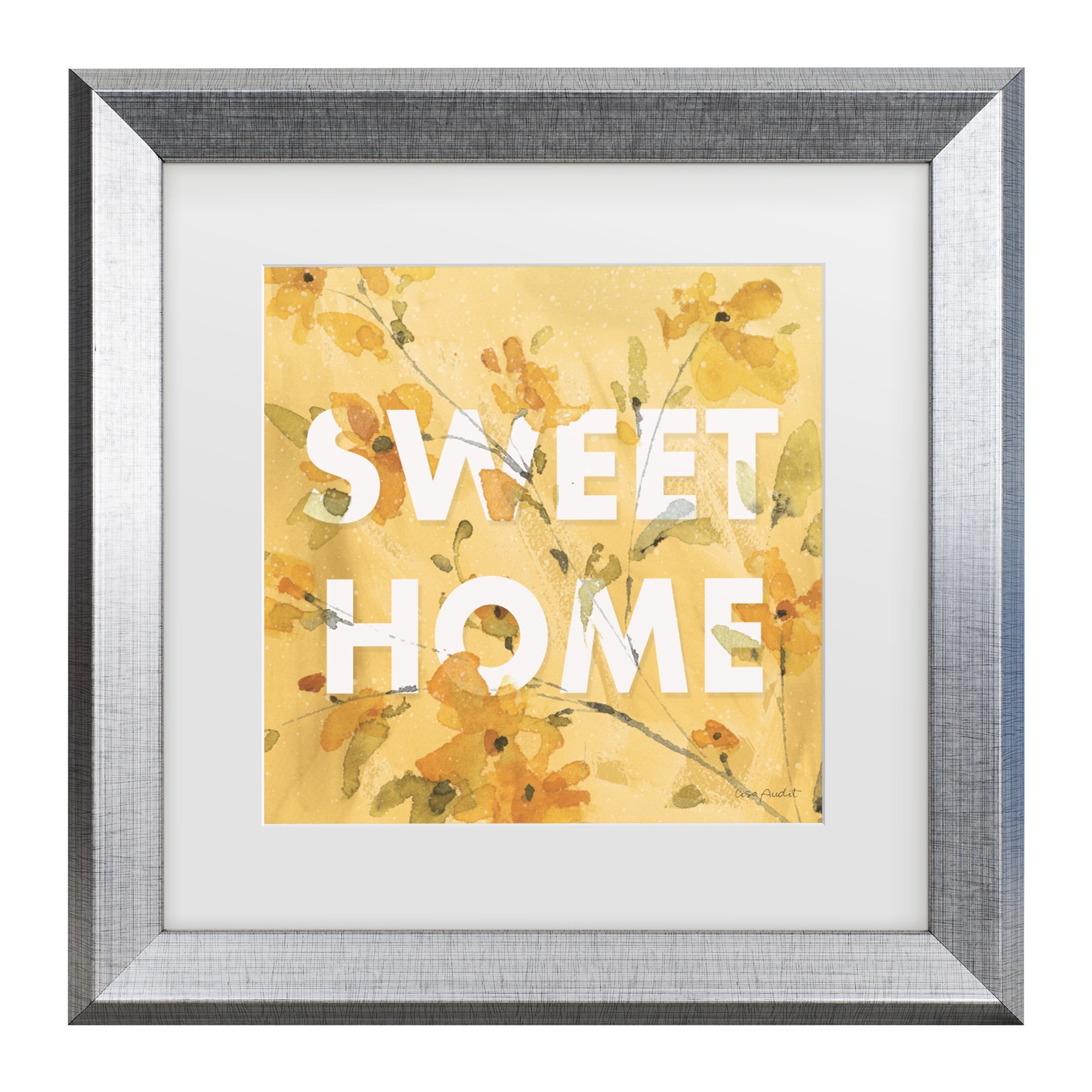 Lisa Audit 'Happy Yellow 16A' Matted Framed Art