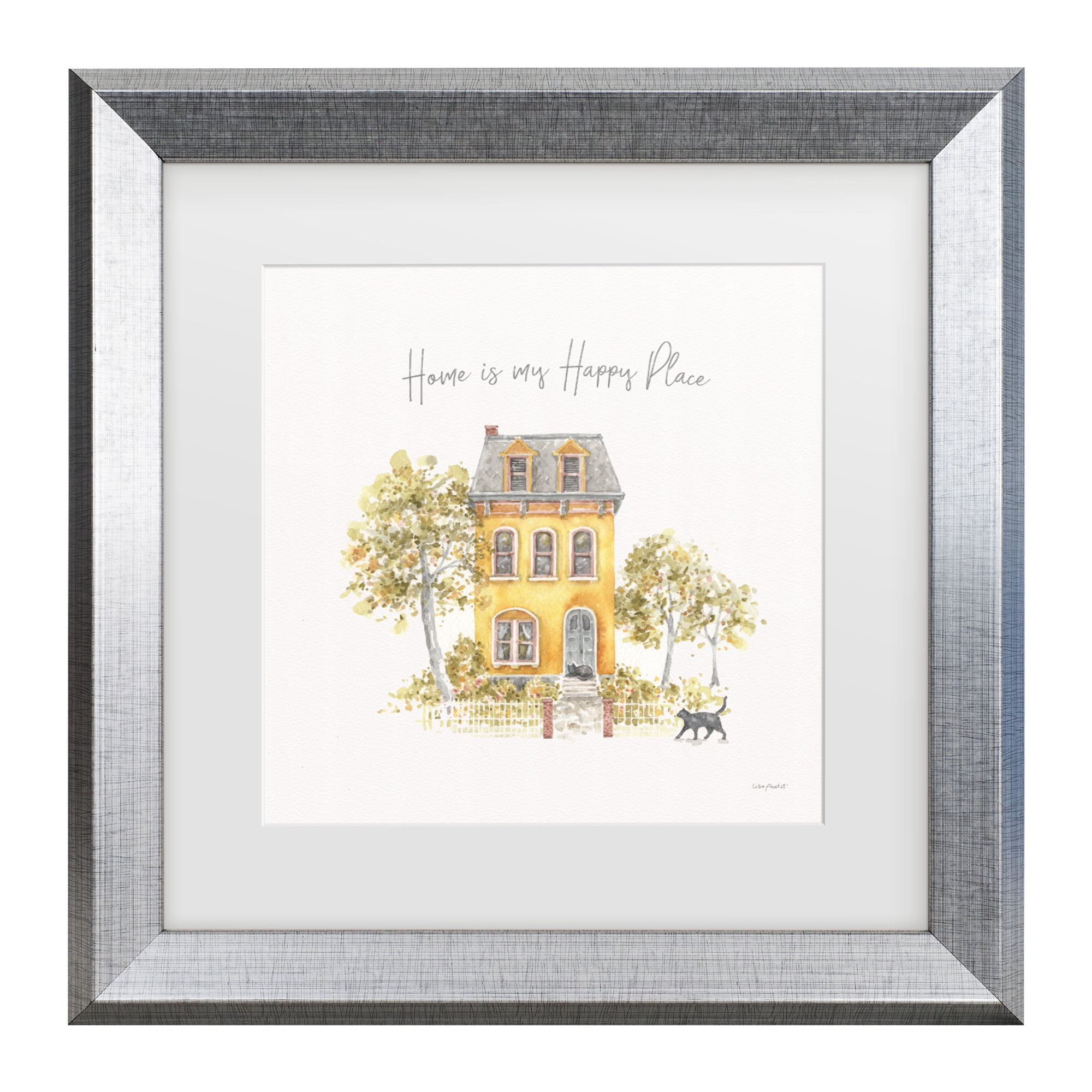 Lisa Audit 'Happy Yellow 17' Matted Framed Art