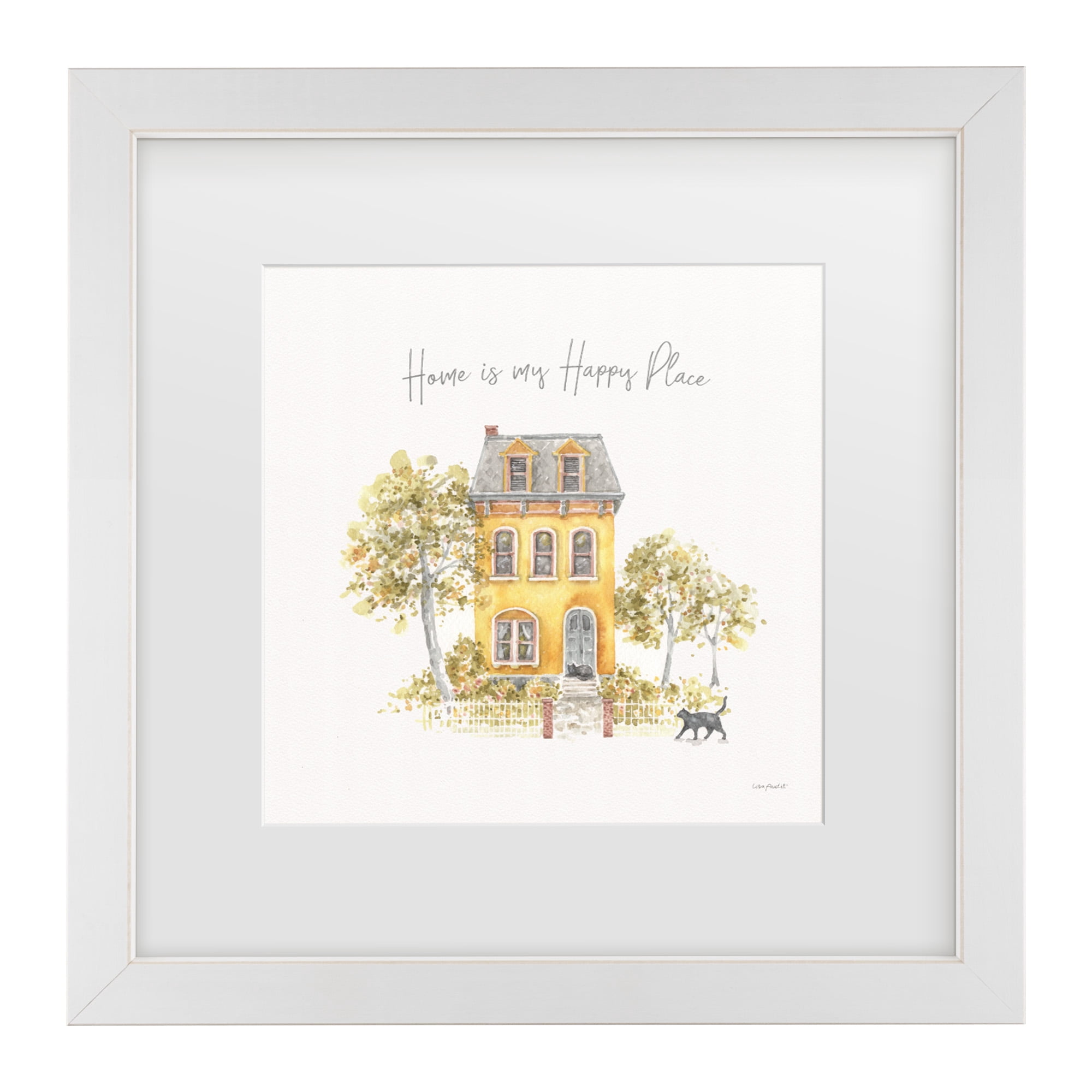 Lisa Audit 'Happy Yellow 17' Matted Framed Art