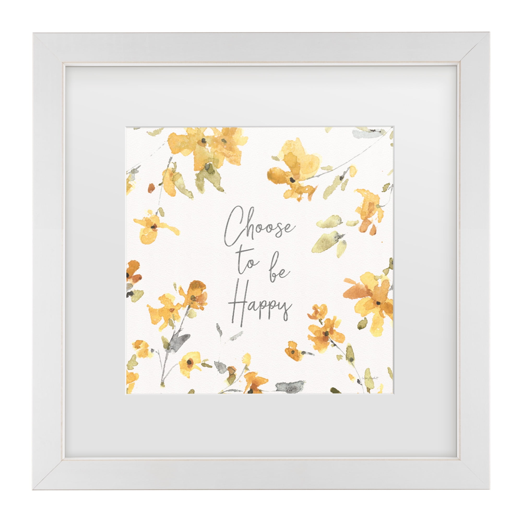 Lisa Audit 'Happy Yellow 20' Matted Framed Art