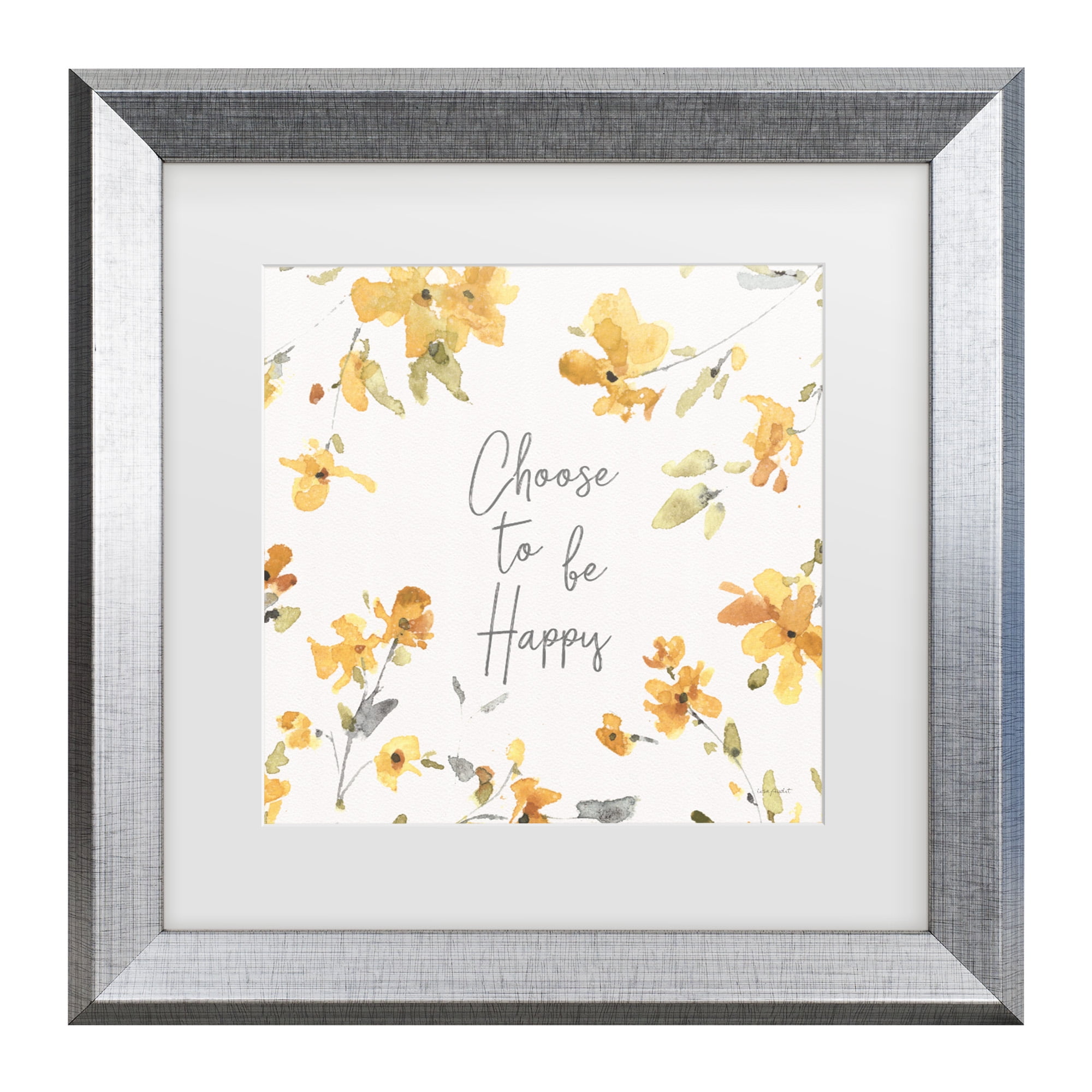 Lisa Audit 'Happy Yellow 20' Matted Framed Art