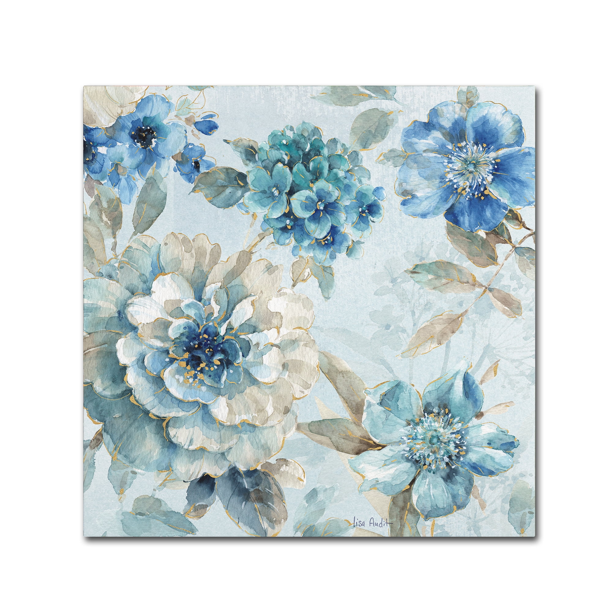 Indigold IX Blue and White Floral Canvas Painting