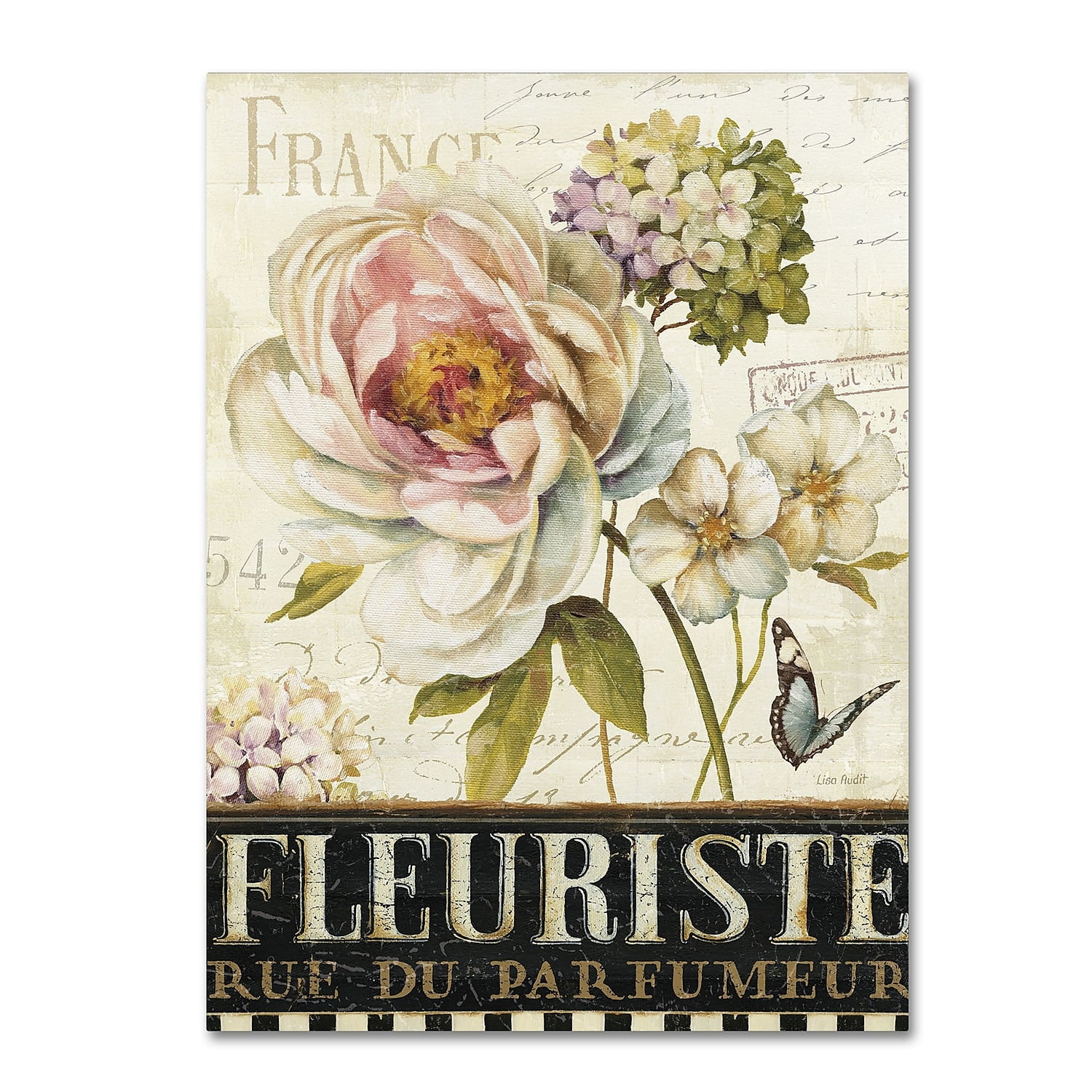 Lisa Audit Floral Canvas Art in Beige and Green, 24'' x 32''