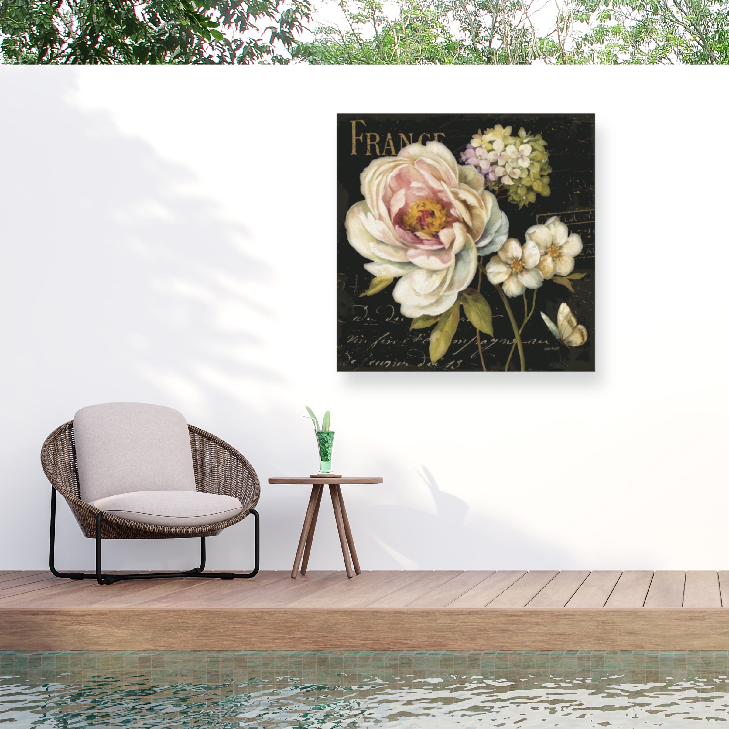 Lisa Audit 'Marche de Fleurs on Black' Outdoor Canvas