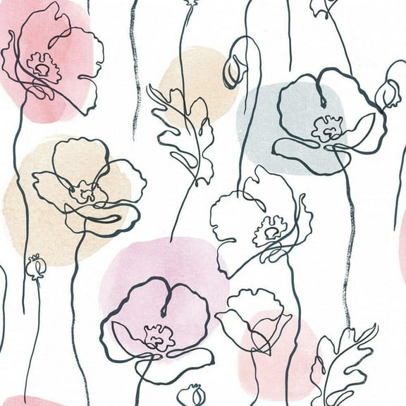 Lisa Audit Modern Poppy Peel and Stick Wallpaper