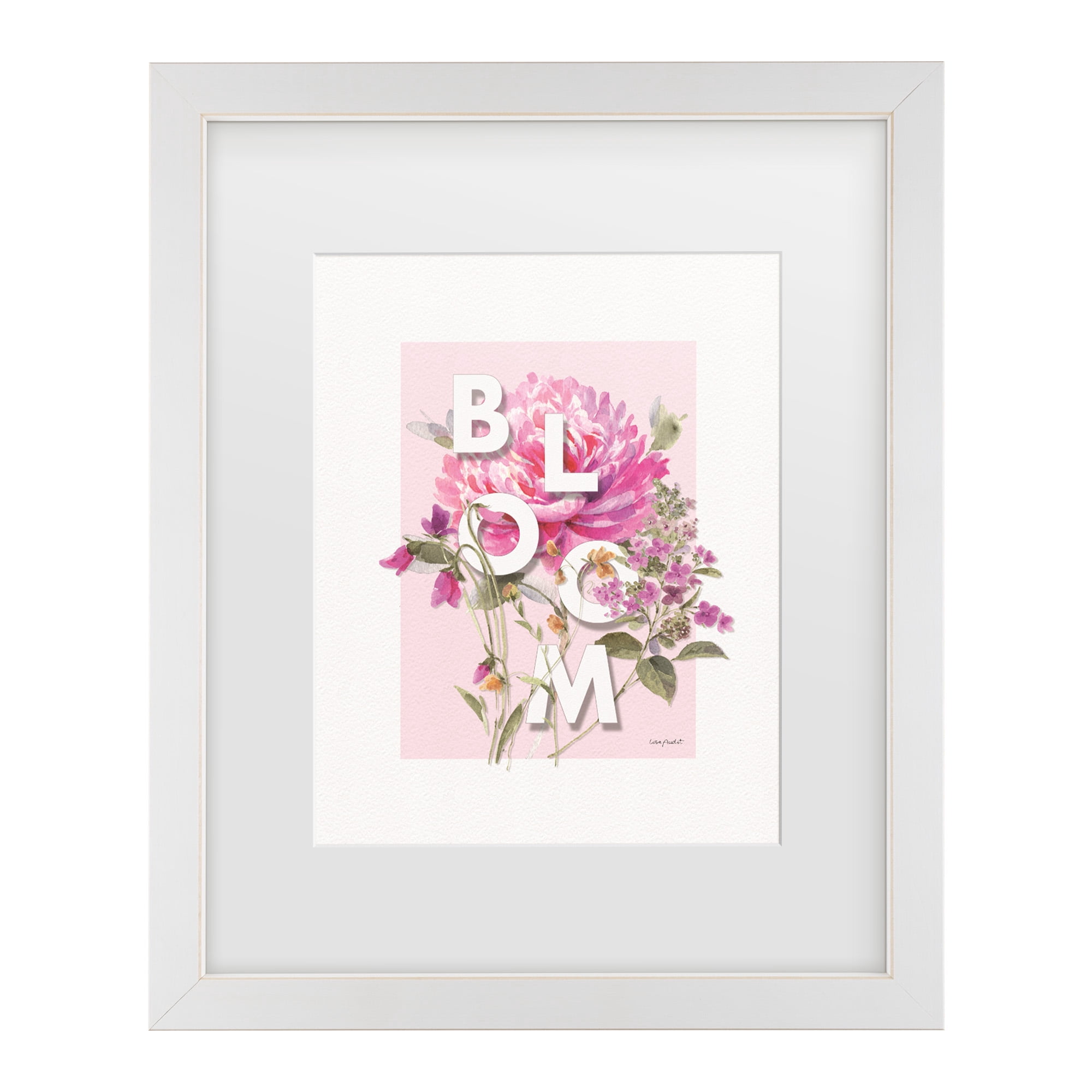 Lisa Audit 'Obviously Pink 09' Matted Framed Art