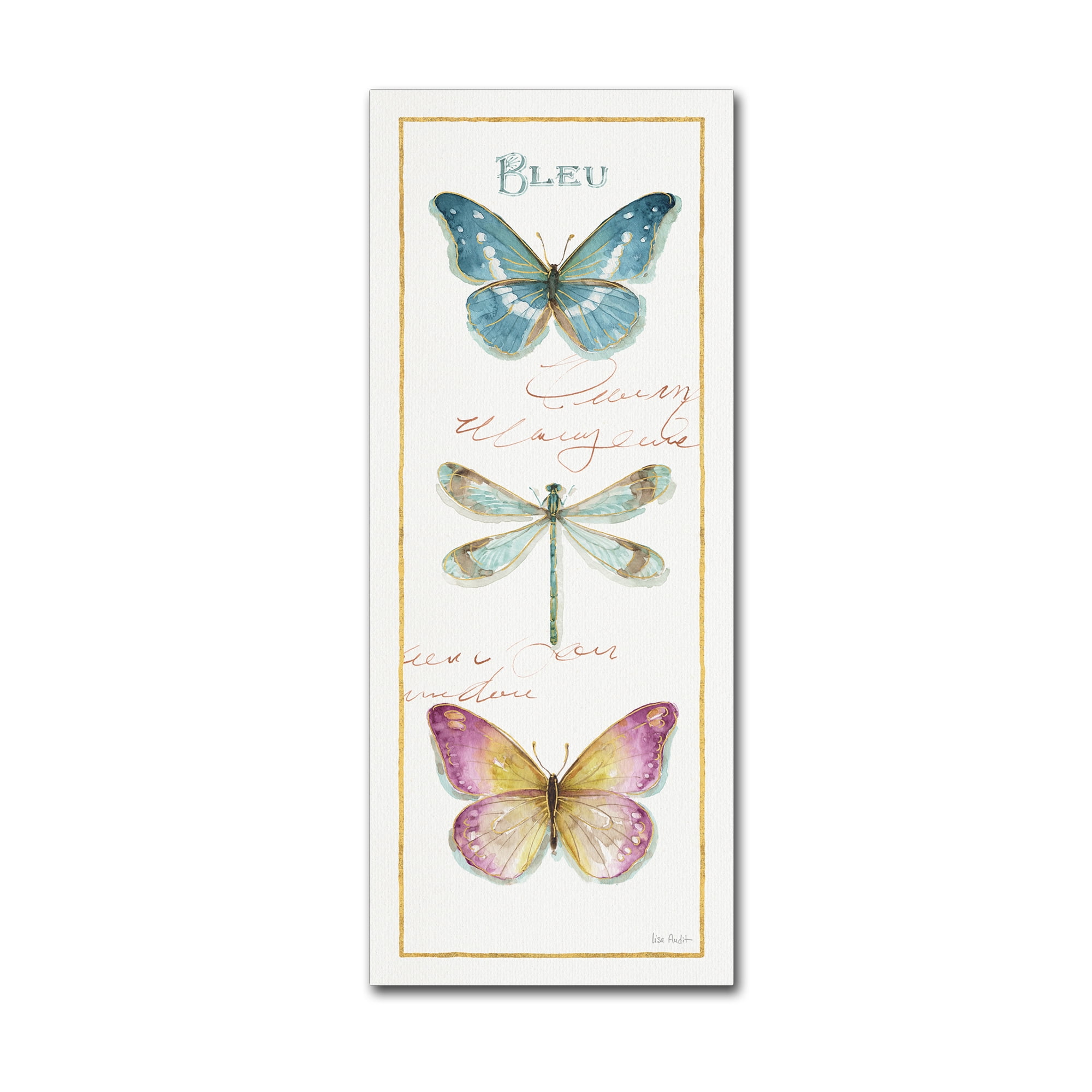 Lisa Audit 'Rainbow Seeds Butterflies I' Canvas Art