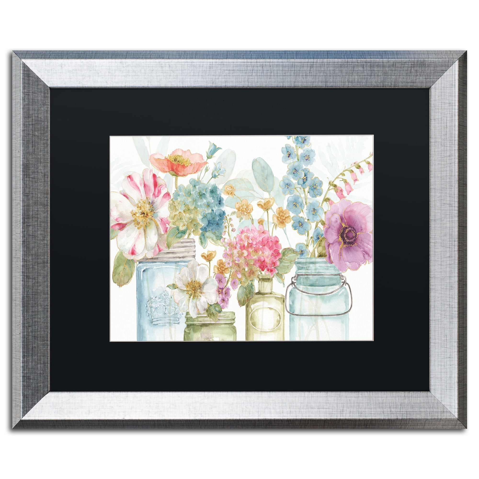 Lisa Audit 'Rainbow Seeds Flowers X' Matted Framed Art
