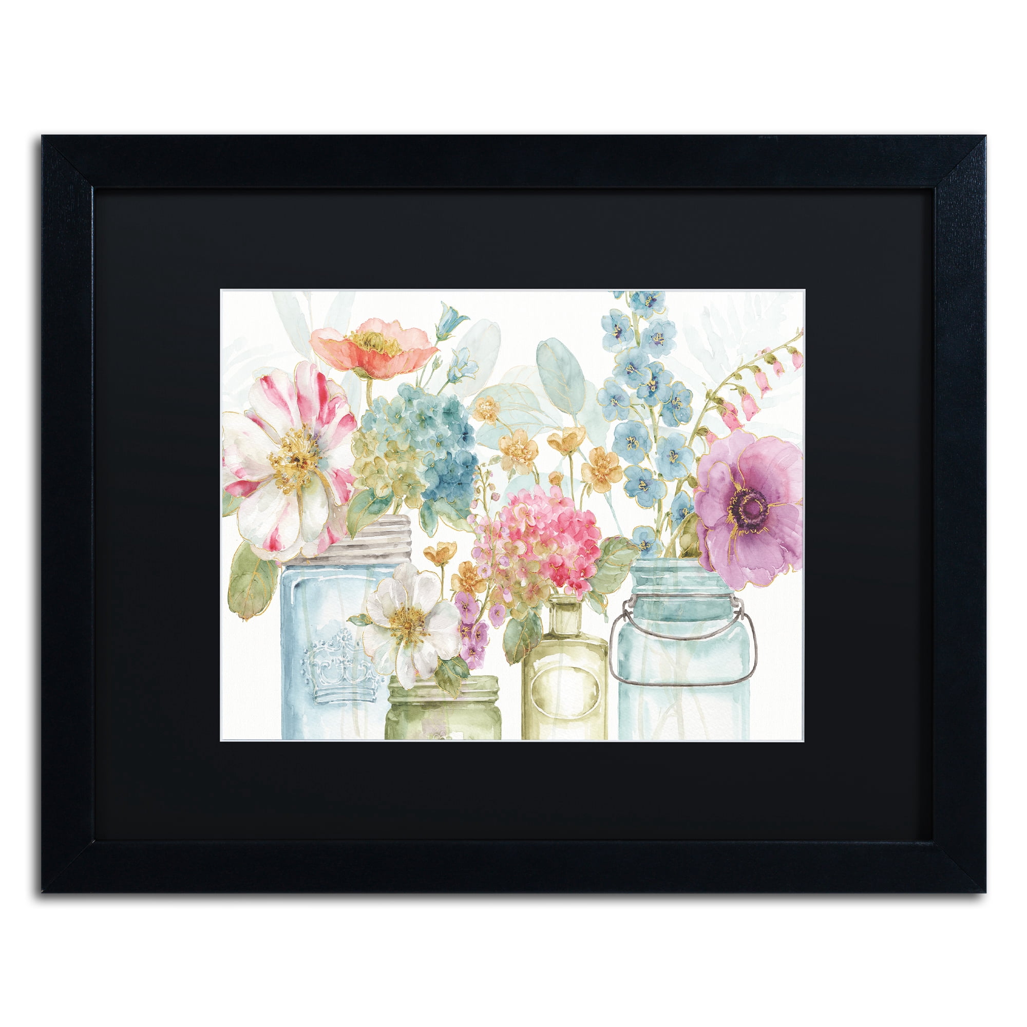 Lisa Audit 'Rainbow Seeds Flowers X' Matted Framed Art