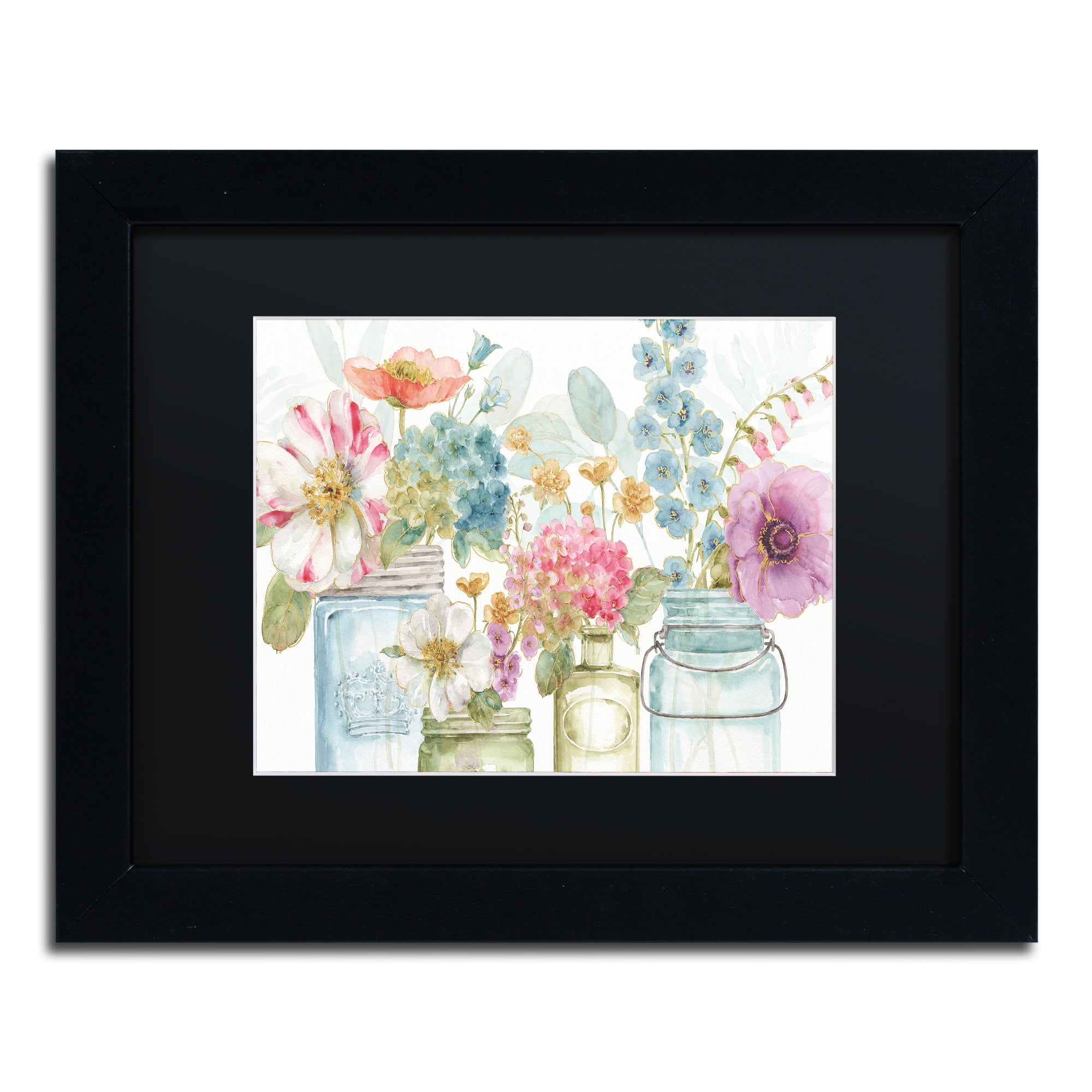 Lisa Audit 'Rainbow Seeds Flowers X' Matted Framed Art