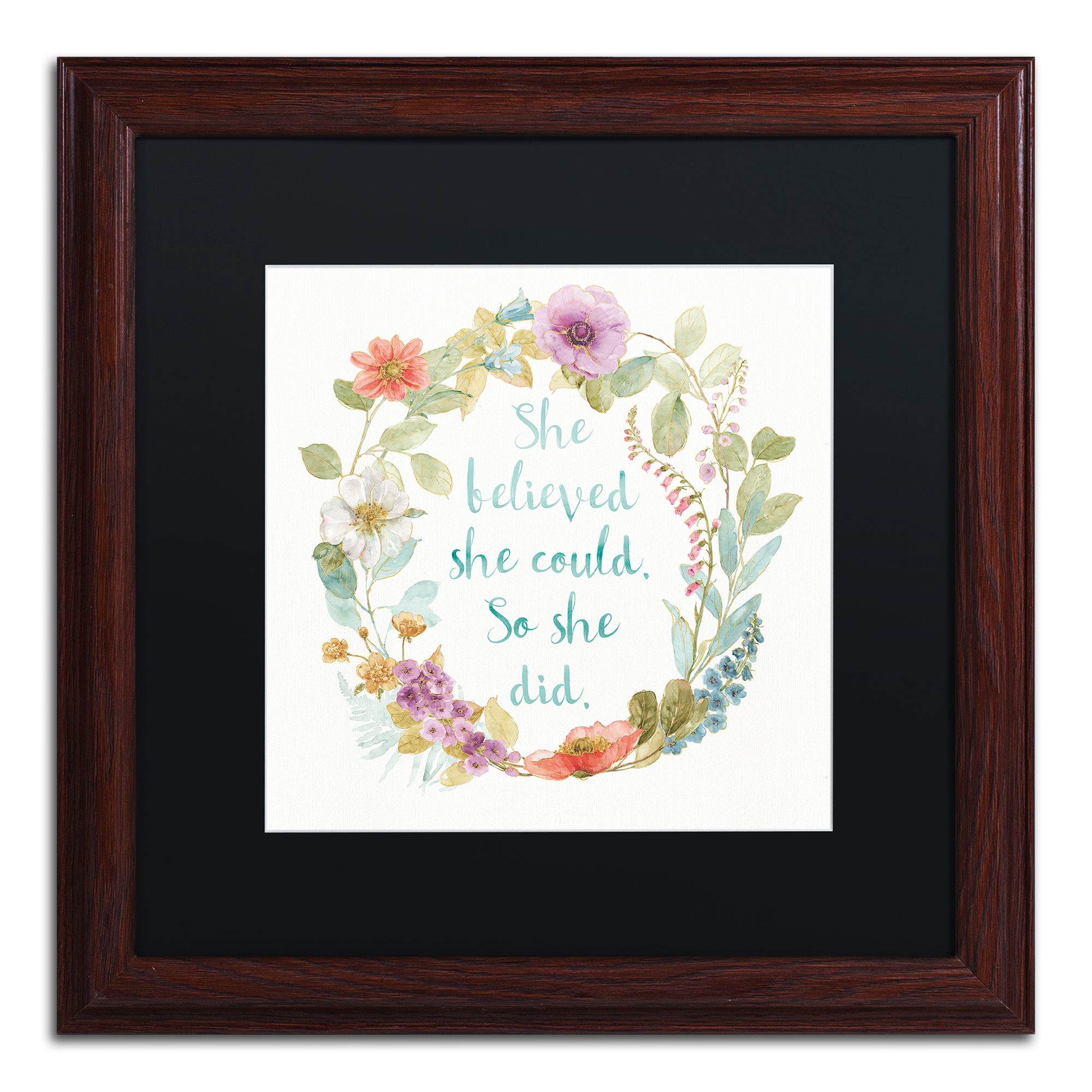 Lisa Audit 'Rainbow Seeds Wreath I' Matted Framed Art