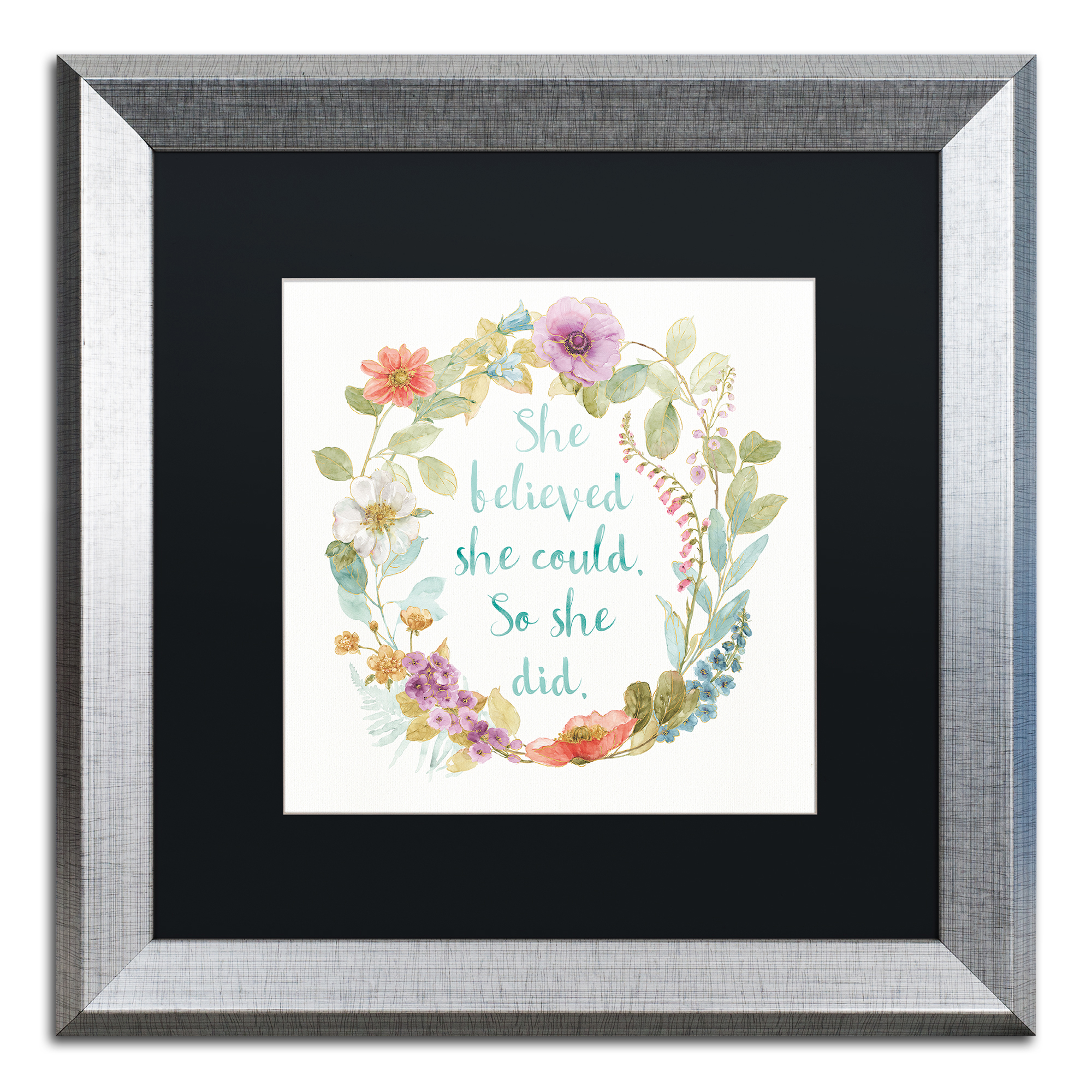 Lisa Audit 'Rainbow Seeds Wreath I' Matted Framed Art
