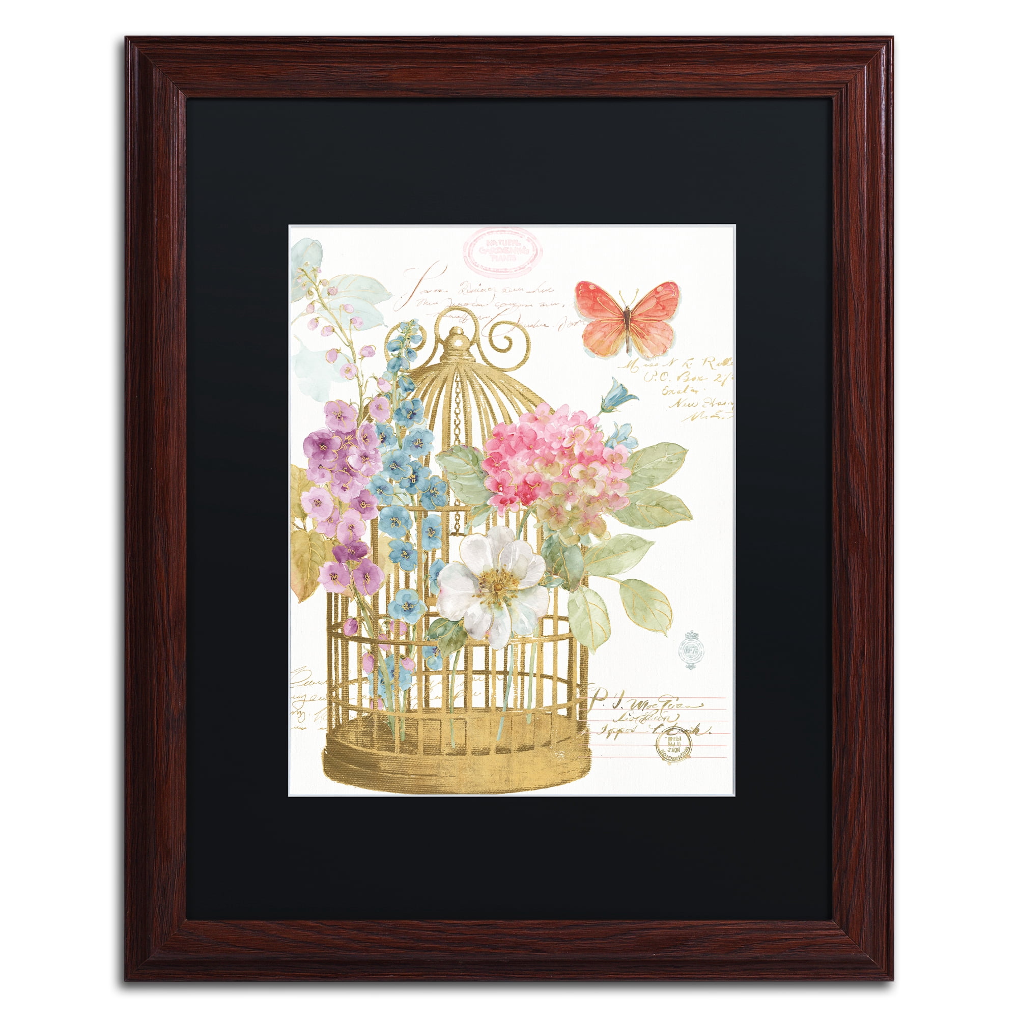 Lisa Audit 'Romantic Birdcage II' Matted Framed Art