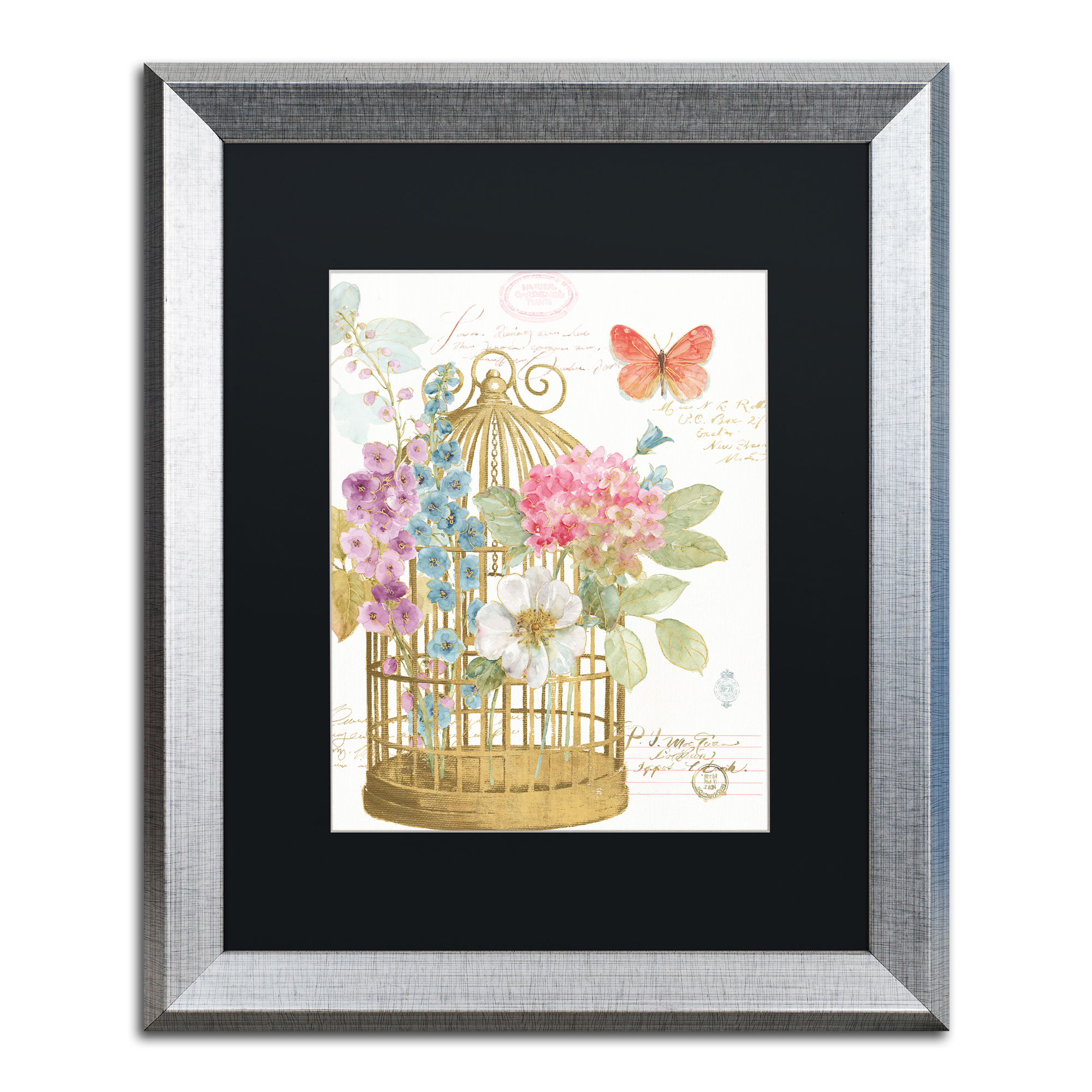 Lisa Audit 'Romantic Birdcage II' Matted Framed Art