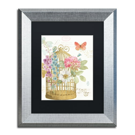 Lisa Audit 'Romantic Birdcage II' Matted Framed Art