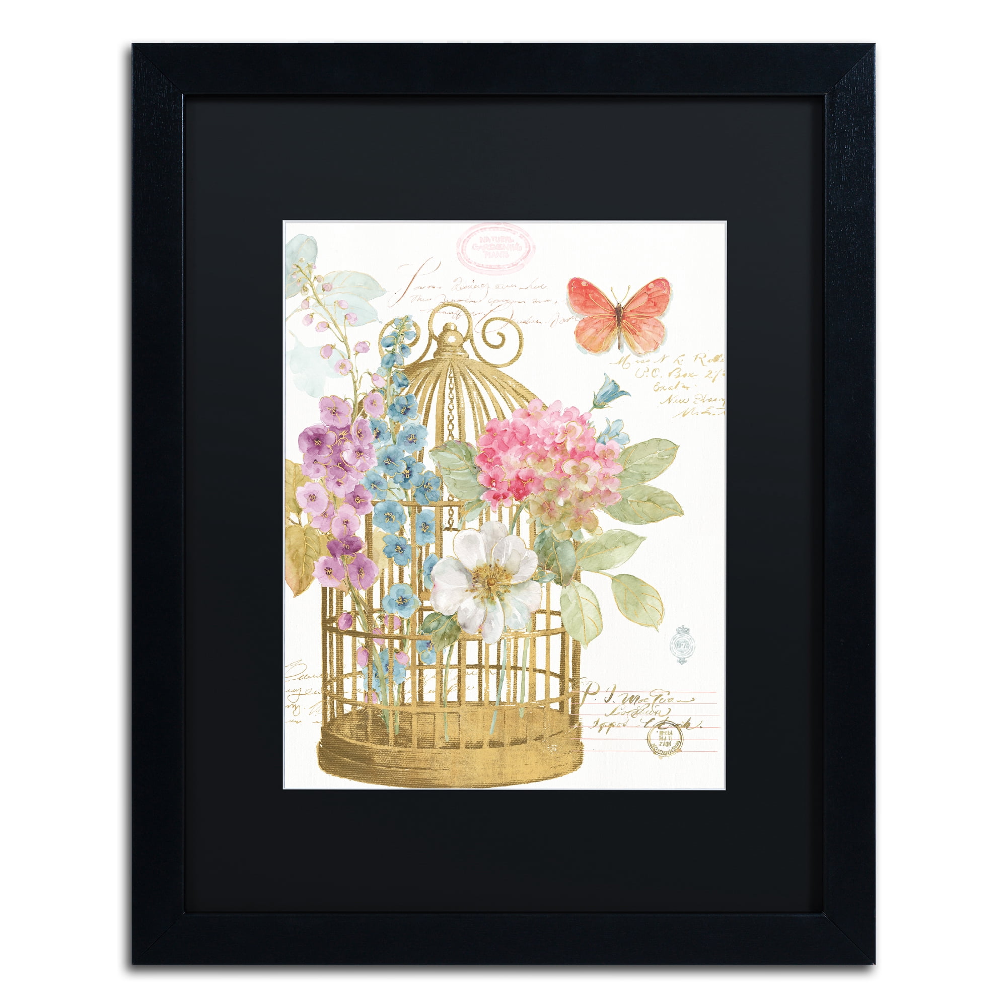 Lisa Audit 'Romantic Birdcage II' Matted Framed Art
