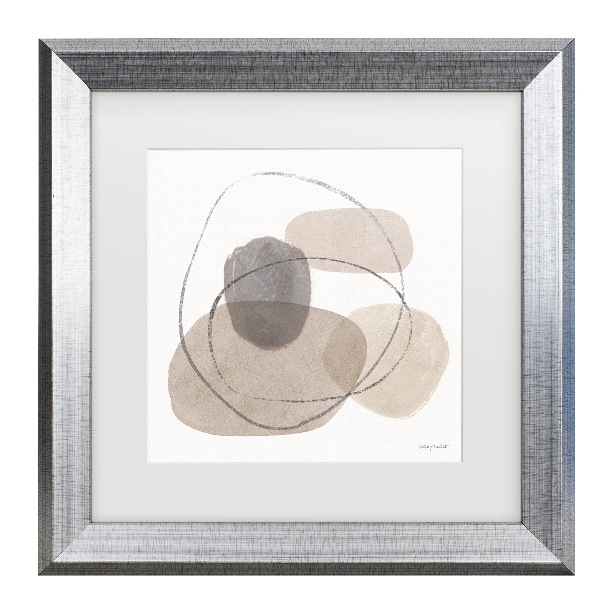 Lisa Audit Neutral Abstract Pattern Framed Canvas Art