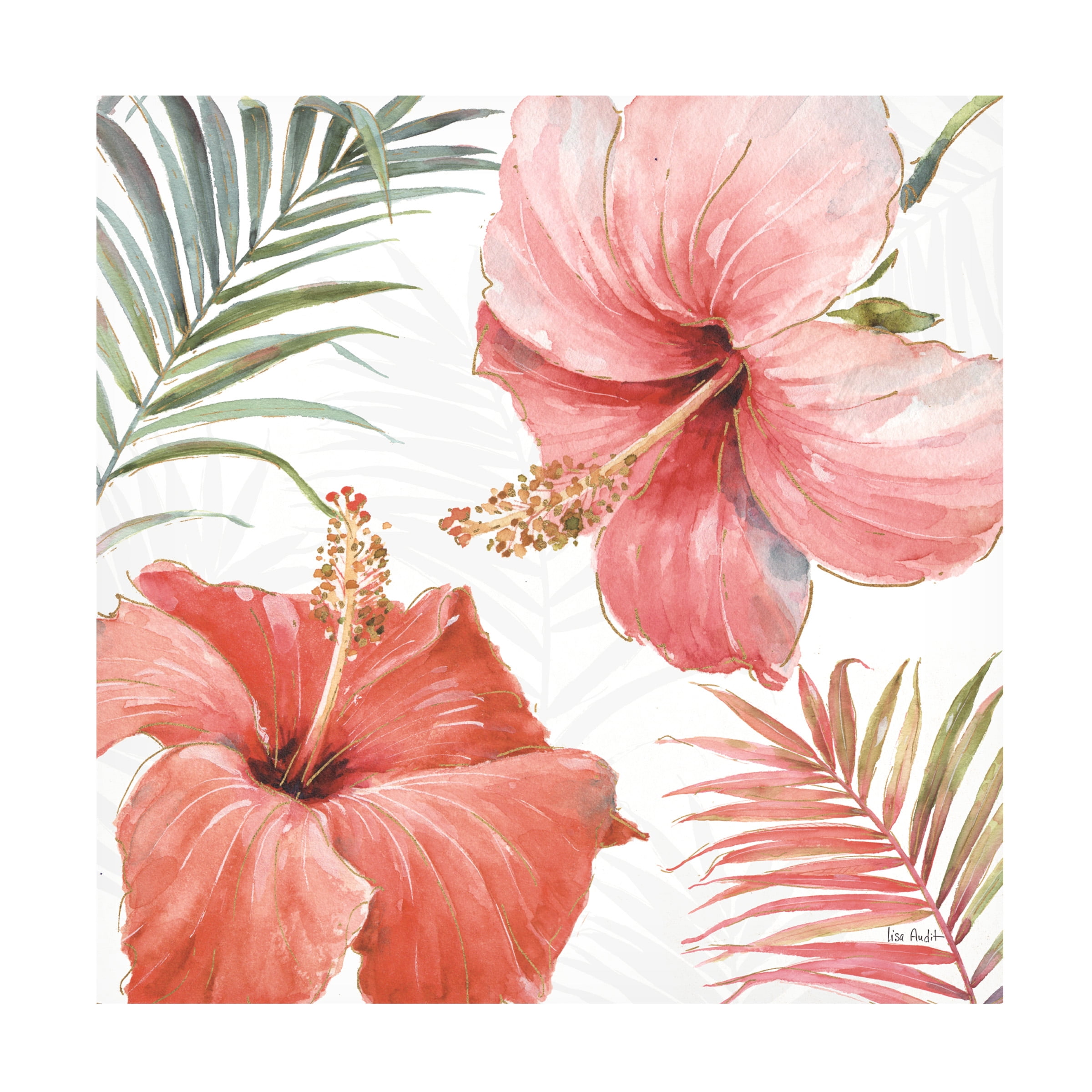 Trademark Fine Art Lisa Audit Tropical Blush III Canvas Wall Art - 35x35