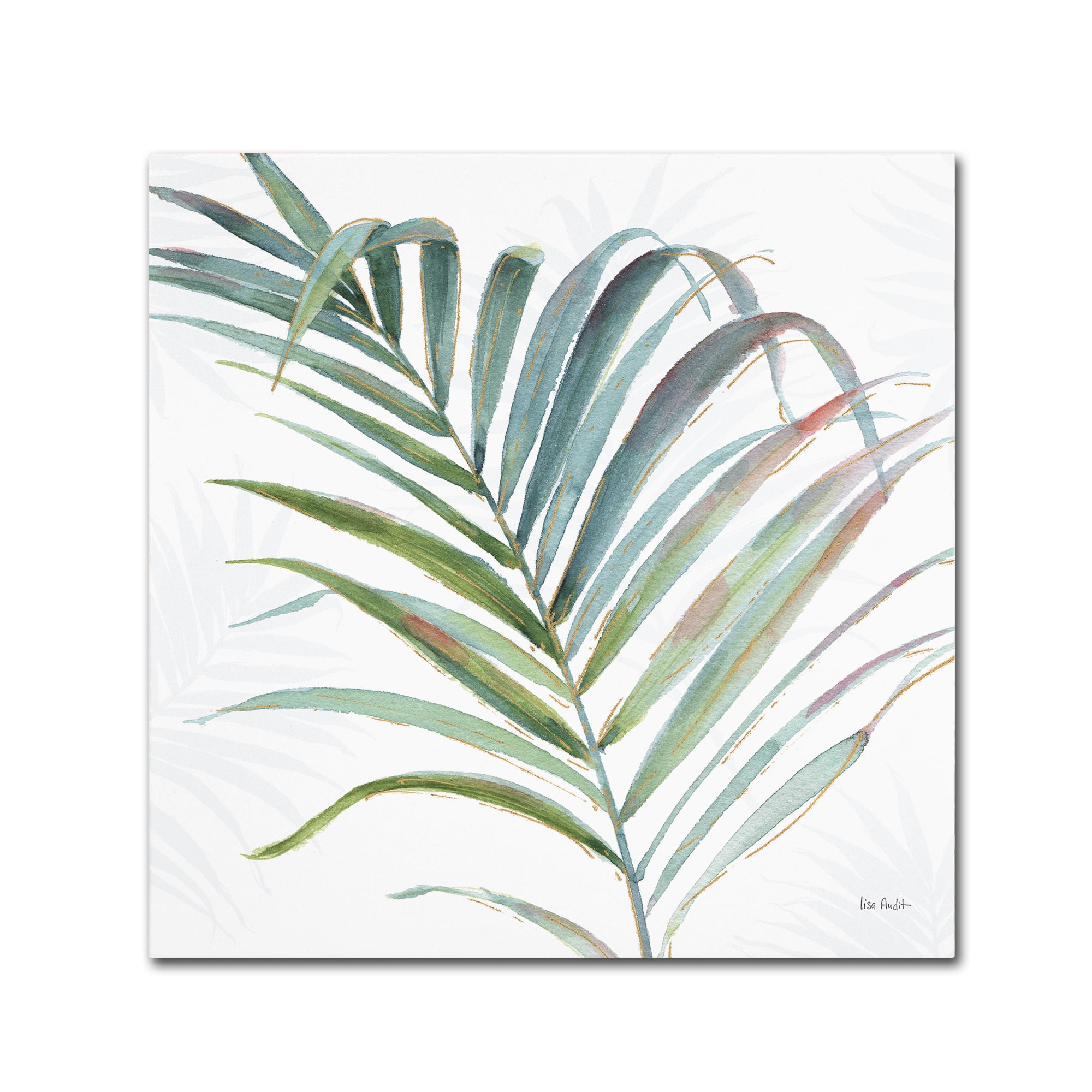 24" x 24" Green and Teal Abstract Canvas Print