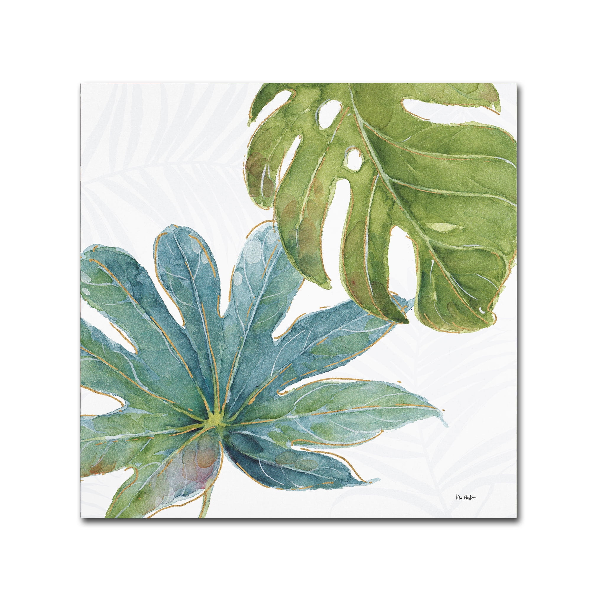 Lisa Audit Tropical Blush VII Teal and Green Canvas Art