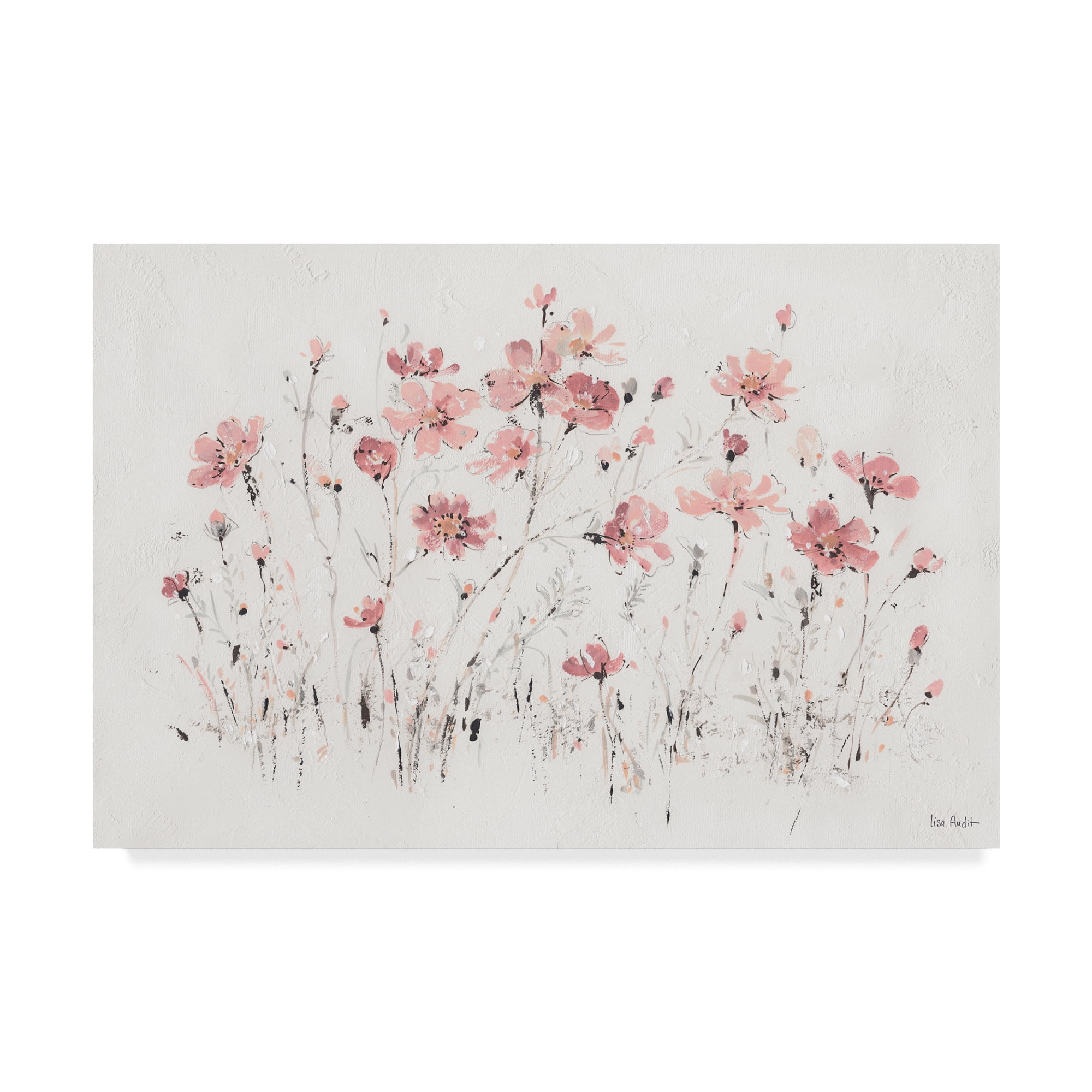 Lisa Audit Pink Wildflowers Canvas Art 22" x 32"