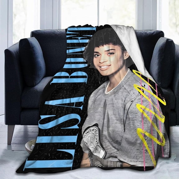 Lisa Bonet Blanket Flannel Soft Throw Blankets for Bedroom Livingroom Sofa Home 60""X50"", Black