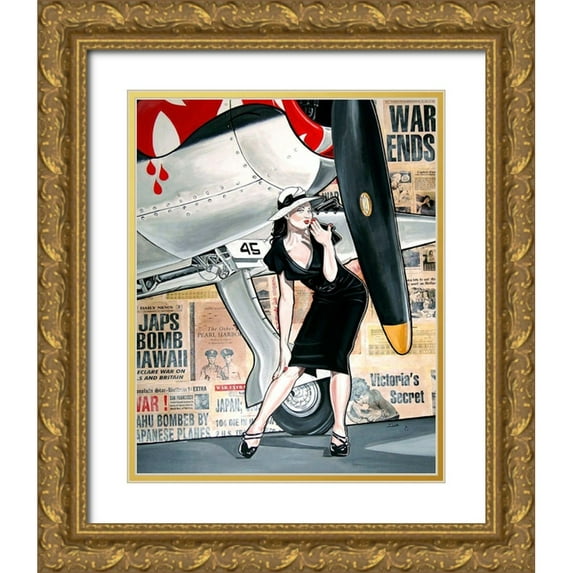 Lisa.C 15x18 Gold Ornate Wood Framed with Double Matting Museum Art Print Titled - Victoria