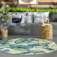 thumbnail image 1 of nuLOOM Lisa Floral Indoor/Outdoor Area Rug, 10', Round, Lisa Green Multicolor, 1 of 10