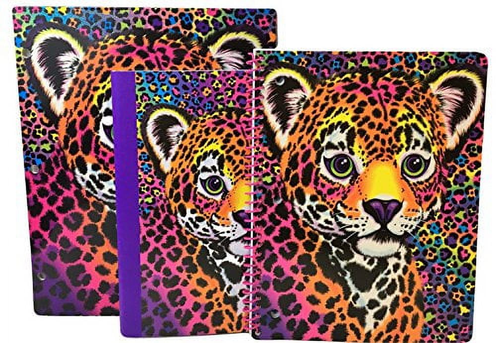 Lisa Frank Back To School Supplies Leopard Glitter Folder, Composition  Notebook and 1 Subject Glitter Notebook Bundle
