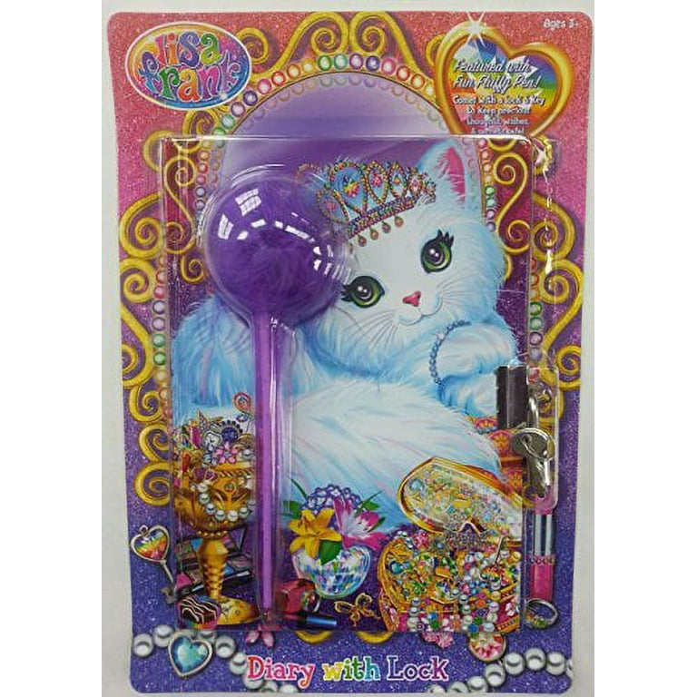 Lisa Frank Fancy Feast Kids Diary with Lock, Key & Pom Pom Pen