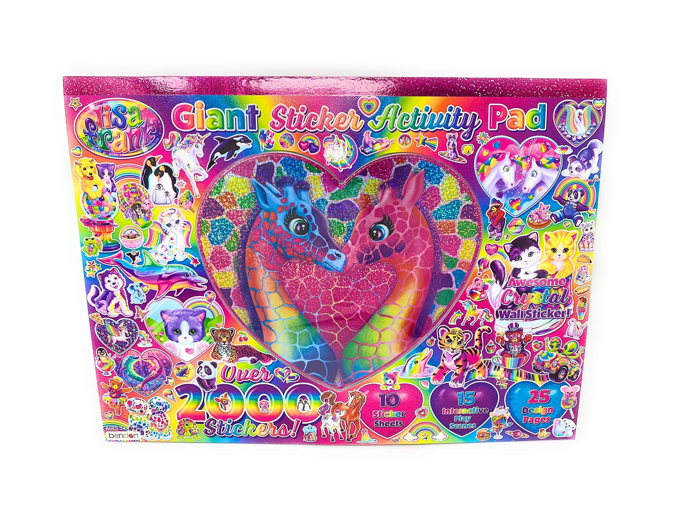 Lisa Frank Giant Sticker Activity Pad 2000+ Stickers, 10 Sticker Sheets, 15 Interactive Play Scenes, 25 Design Pages Deluxe Set
