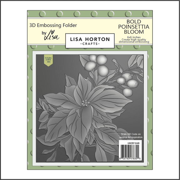 Lisa Horton Crafts Bold Poinsettia Bloom 6x6 3D Embossing Folder & Die