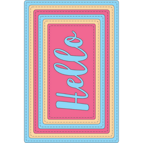 Lisa Horton Crafts Dies-Stitched Rectangle Hello