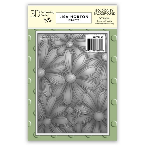 Lisa Horton Crafts Embossing Folder 5"X7" -Bold Daisy Background