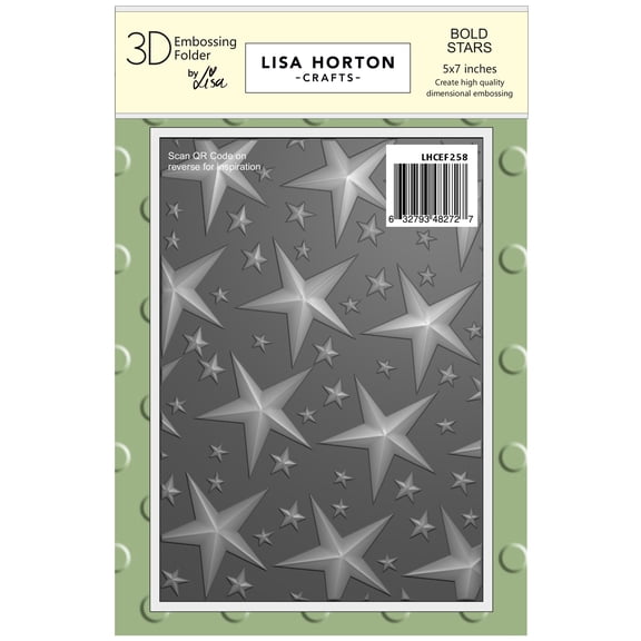 Lisa Horton Crafts Embossing Folder 5"X7"-Bold Stars