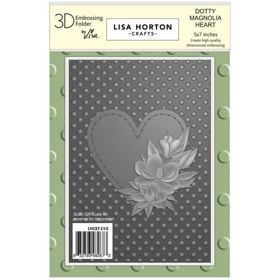 Lisa Horton Crafts Embossing Folder 5"X7"-Dotty Magnolia Heart