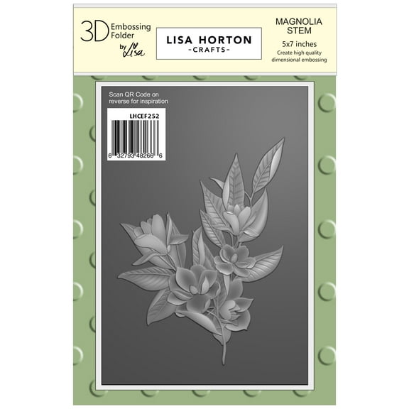 Lisa Horton Crafts Embossing Folder 5"X7"-Magnolia Stem