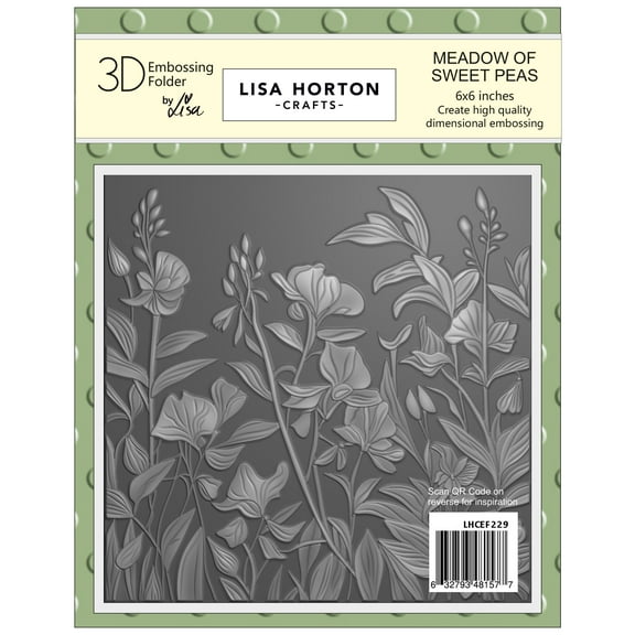 Lisa Horton Crafts Embossing Folder 6"X6" -Meadow Of Sweet Peas