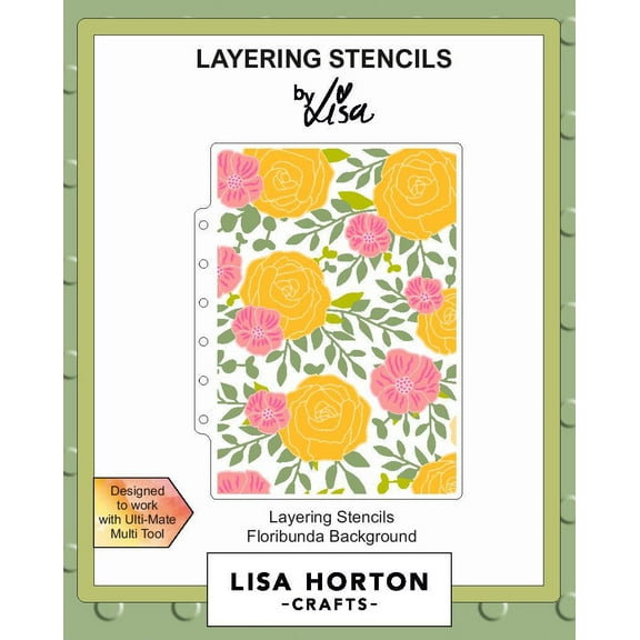 Lisa Horton Crafts Layering Stencils 5"X7"-Floribunda Background