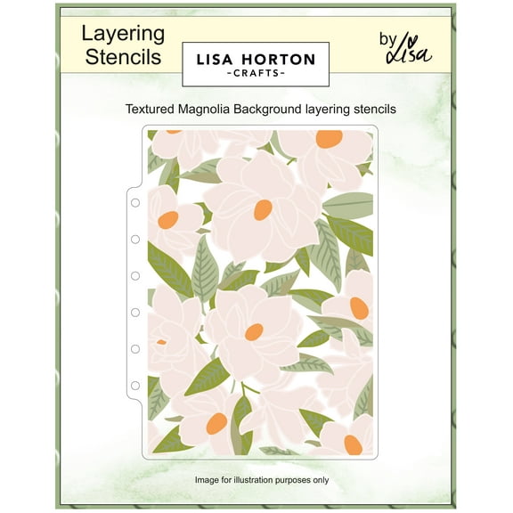 Lisa Horton Crafts Layering Stencils 5"X7"-Textured Magnolia Background