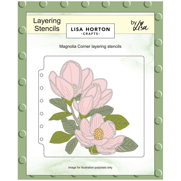 Lisa Horton Crafts Layering Stencils 6"X6"-Magnolia Corner