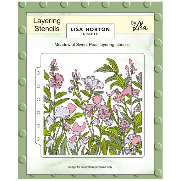 Lisa Horton Crafts Layering Stencils 6"X6"-Meadow of Sweet Peas