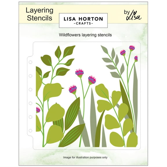 Lisa Horton Crafts Layering Stencils 6"X6"-Wildflowers