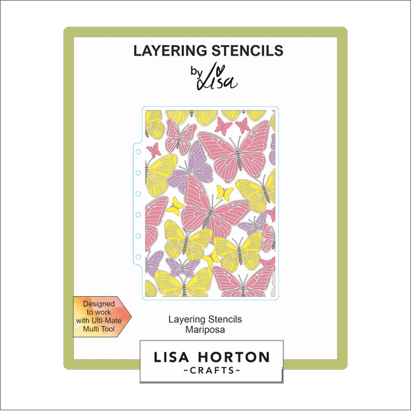 Lisa Horton Crafts Layering Stencils-Mariposa