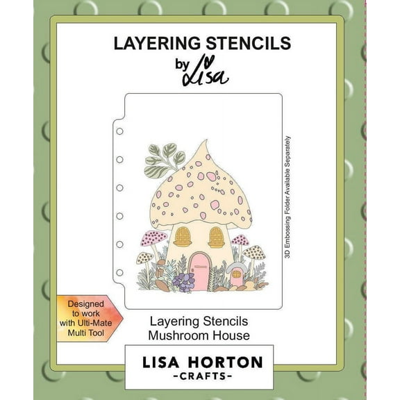 Lisa Horton Crafts A6 Layering Stencil-Mushroom House