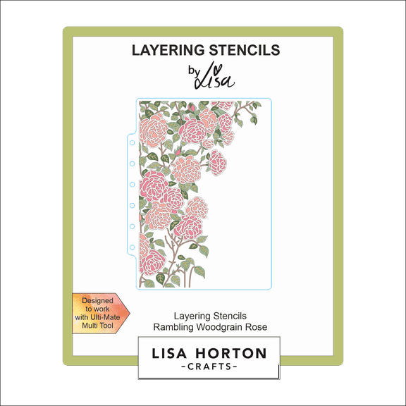 Lisa Horton Crafts Layering Stencils-Rambling Woodgrain