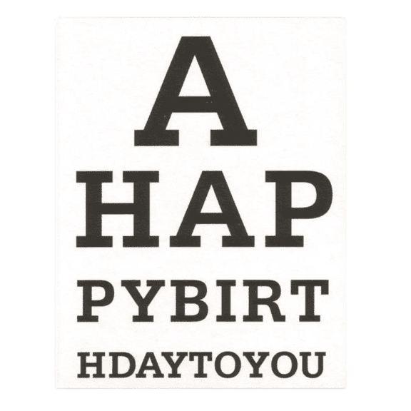 Lisa Jones Studio Lithograph Print Cards: Print Card (Happy Birthday Eye Test)