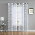 thumbnail image 1 of Lisa Knitted Lace Curtain Medallion Design with Scalloped Bottom (38" W x 84" L, White), 1 of 3