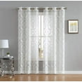thumbnail image 1 of Lisa Knitted Lace Curtain Medallion Design with Scalloped Bottom (38" W x 96" L, Ivory), 1 of 3