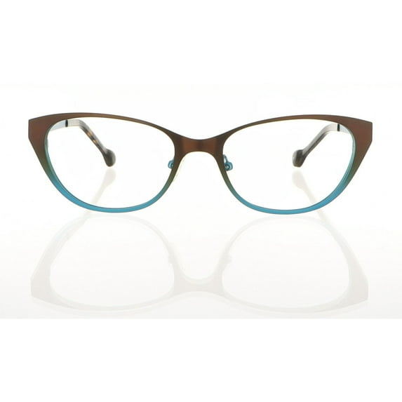 Lisa Loeb Eyeglasses Frames for Women, Electric 153, Chocolate Aqua, 51-17-135